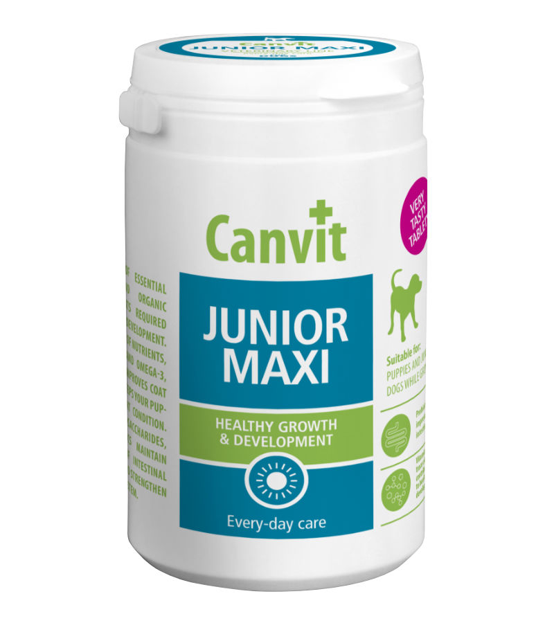 Canvit Junior MAXI Supplement for Large Breeds: Growth, Digestion & Immunity Support (230g)