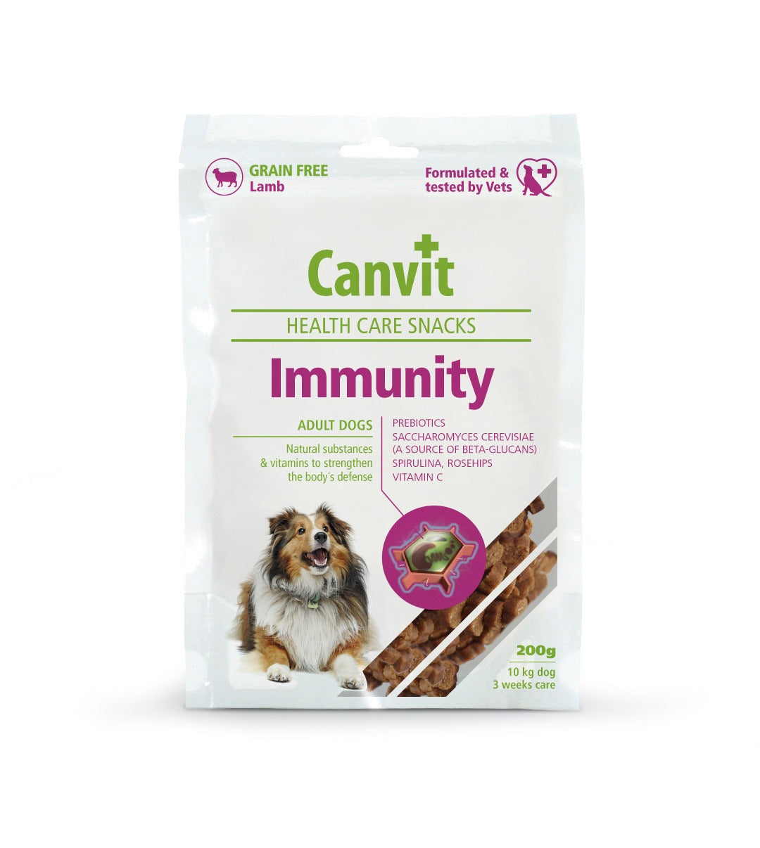 Canvit Immunity Snack for Dogs: Grain-Free Lamb, Spirulina & Rosehip (200g)