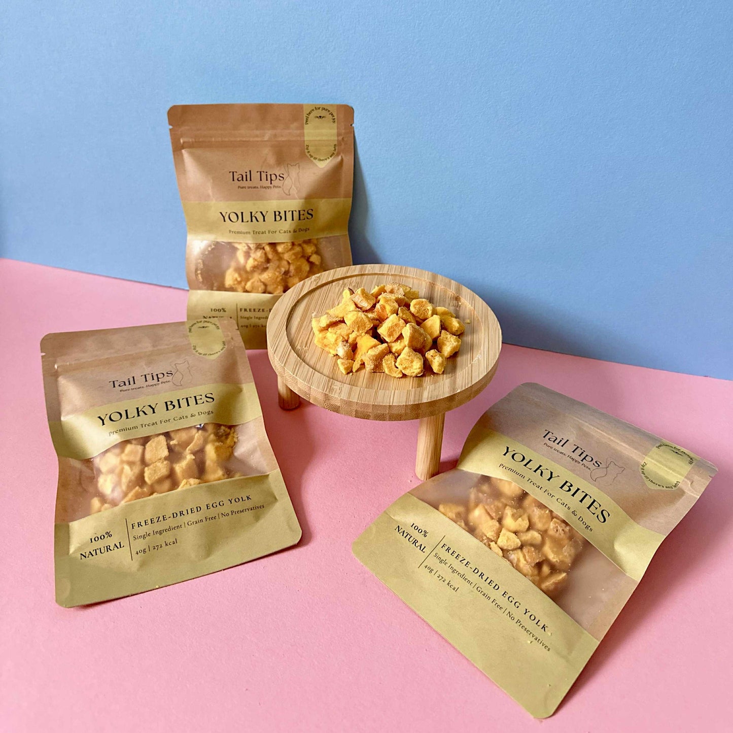 Yolky Bites - 100% Freeze-Dried Egg Yolk Treats | Pure Protein | Tail Tips UK