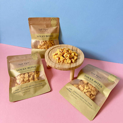 Yolky Bites - 100% Freeze-Dried Egg Yolk Treats | Pure Protein | Tail Tips UK