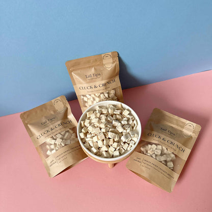 Cluck & Crunch - 100% Freeze-Dried Chicken Treats | Pure & Natural | Tail Tips UK
